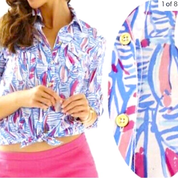 Lilly Pulitzer - red right return pattern - Picture 10 of 10